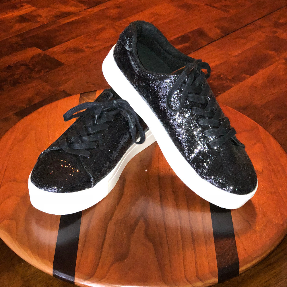 Black Sequin Sneakers
